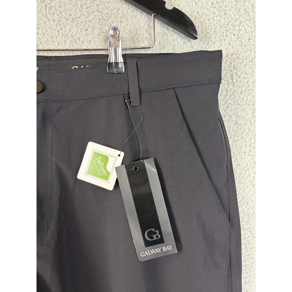 Galway Bay Pants Men 38x29 Black Rain Water Resistant Golf Lightweight Nylon New